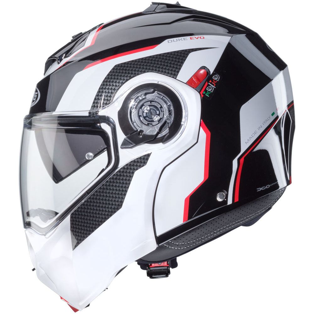 Caberg Duke Evo Move Flip-Up Helmet Black / White / Red - FREE UK Shipping, FREE 365 Day Returns | Moto Central