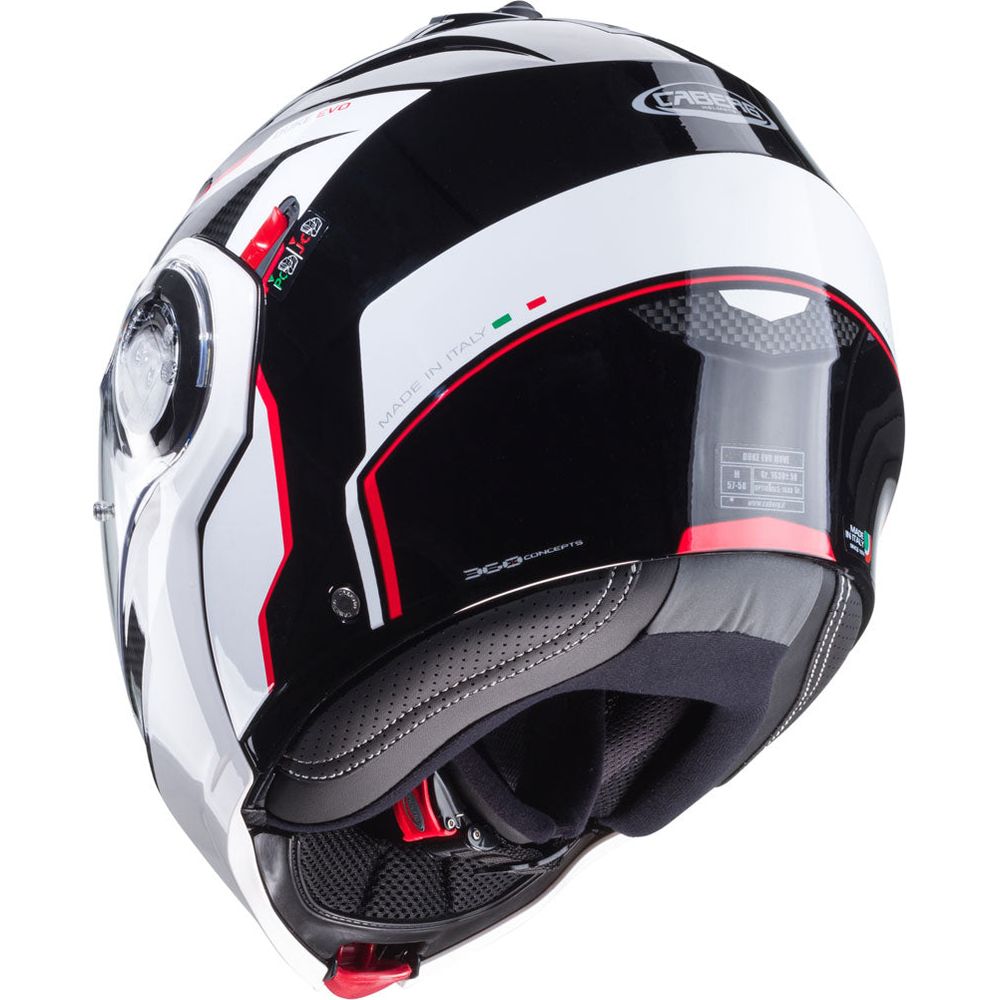 Caberg Duke Evo Move Flip-Up Helmet Black / White / Red - FREE UK Shipping, FREE 365 Day Returns | Moto Central