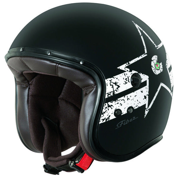 Caberg Freeride Soul Matt Black White open-face helmet front-left view