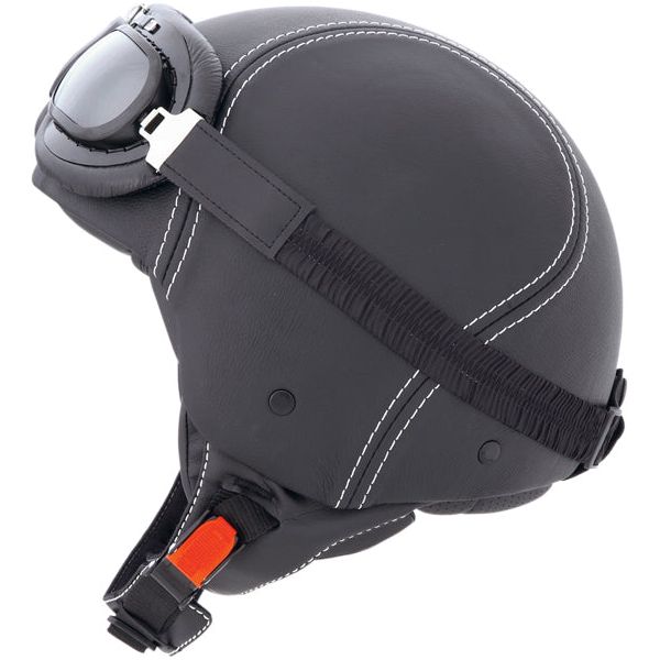 Caberg Jet Century Plain Black Leather