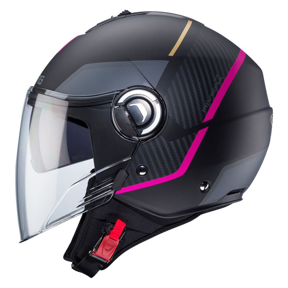 Caberg Riviera V4X Geo Matt Black / Fuchsia / Anthracite
