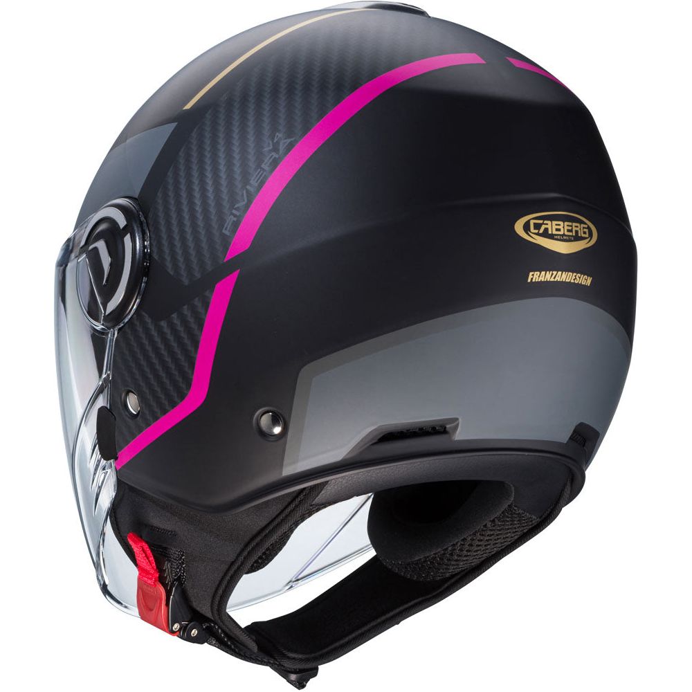 Caberg Riviera V4X Geo Matt Black / Fuchsia / Anthracite