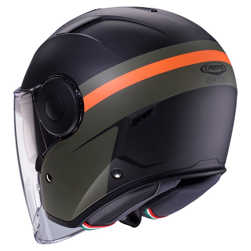 Caberg Soho Zephir Matt Black / Military Green / Orange