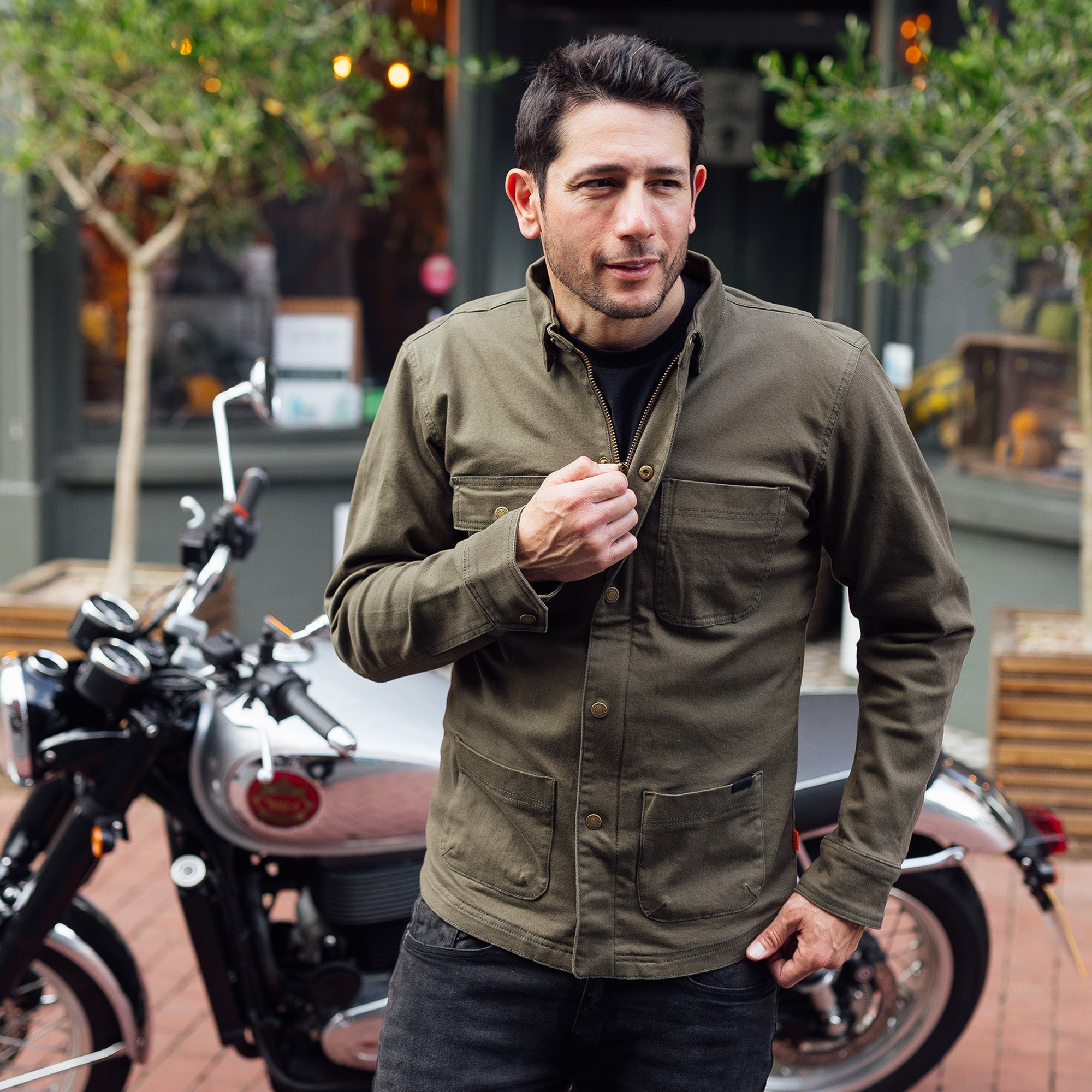 Merlin Carter D3O Ghost Single Layer Shirt Green FREE UK Delivery, FREE 365 Day Returns | Moto Central