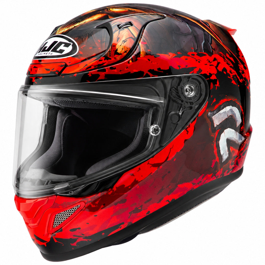 HJC RPHA 12 Diablo Blizzard MC1 Red, full-face motorcycle helmet product view on white background