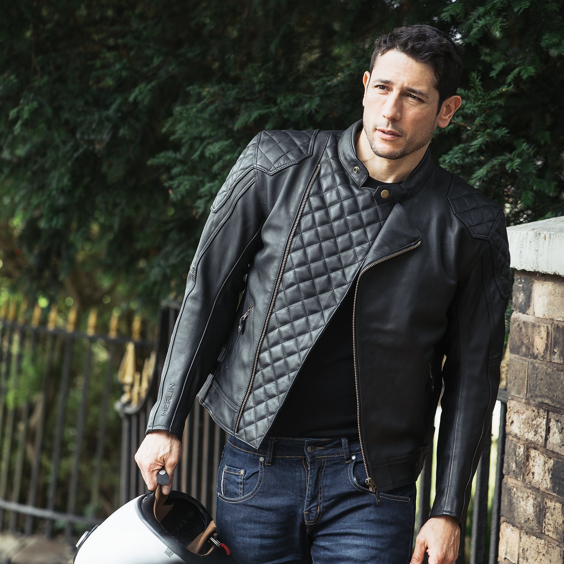 Merlin Chester Café D3O Leather Jacket Black FREE UK Delivery, FREE 365 Day Returns | Moto Central