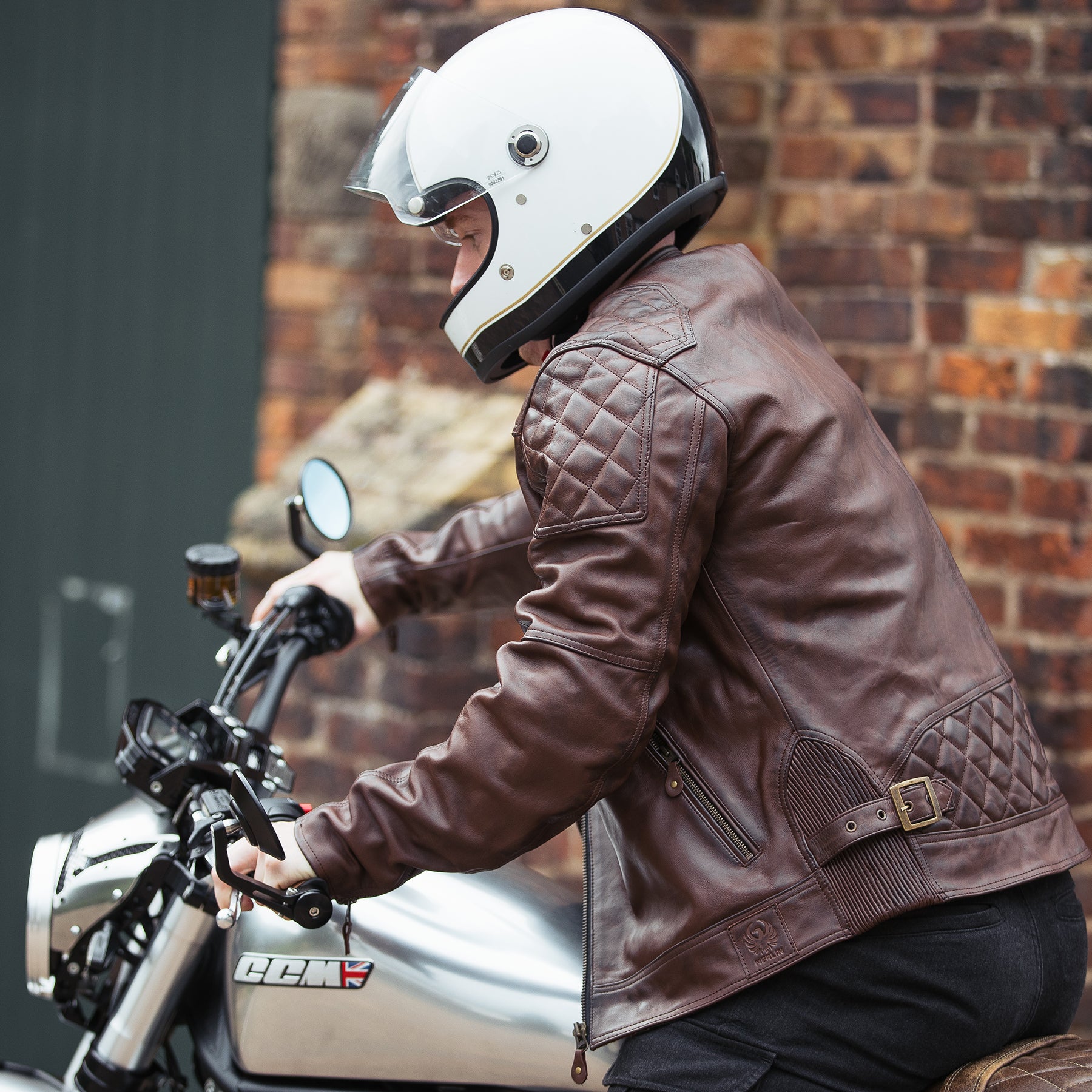 Merlin Chester Café D3O Leather Jacket Brown FREE UK Delivery, FREE 365 Day Returns | Moto Central