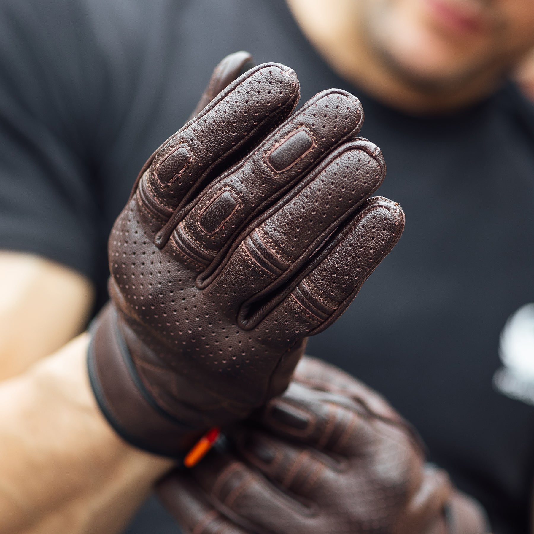 Merlin Clanstone D3O Leather Gloves Brown FREE UK Delivery, FREE 365 Day Returns | Moto Central