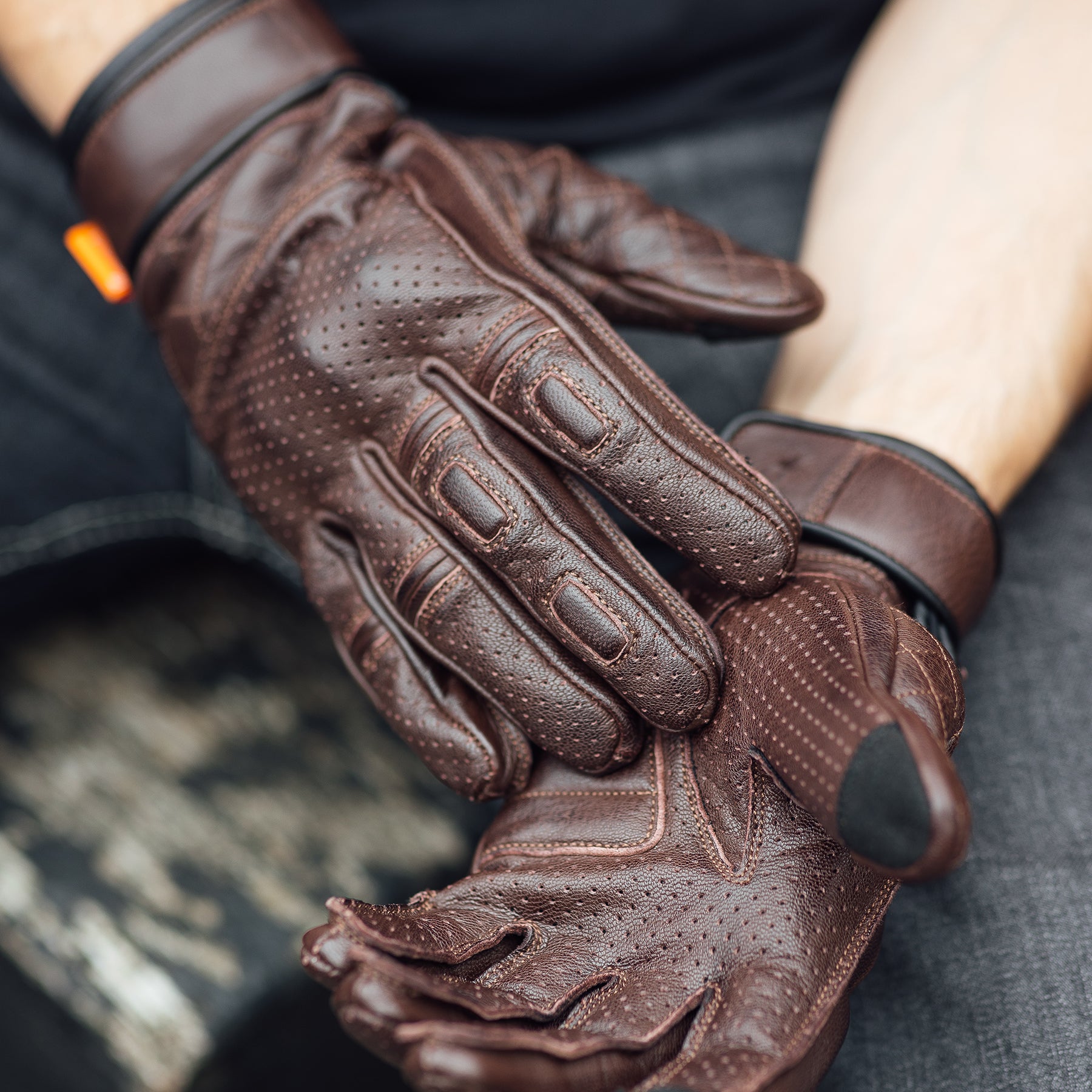 Merlin Clanstone D3O Leather Gloves Brown FREE UK Delivery, FREE 365 Day Returns | Moto Central