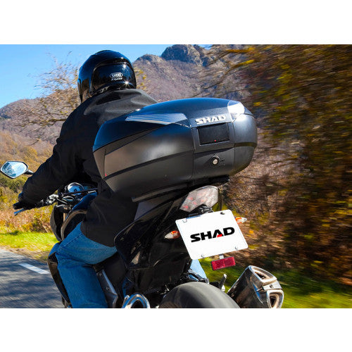 SHAD SH48 Top Box Black / Dark Grey Including Backrest And Carbon Cover