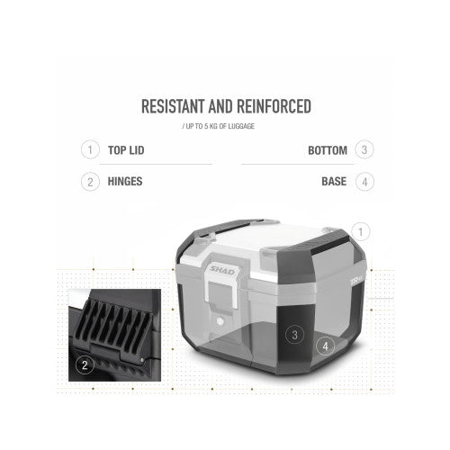 SHAD TR41 Top Box Aluminium reinforced construction graphic