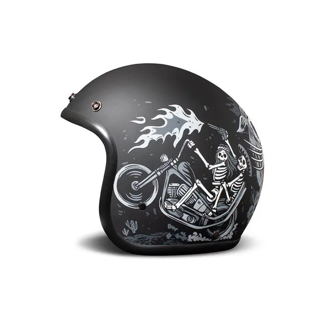 DMD Retro Open Face Helmet Ghost Rider - FREE UK Shipping, FREE 365 Day Returns | Moto Central