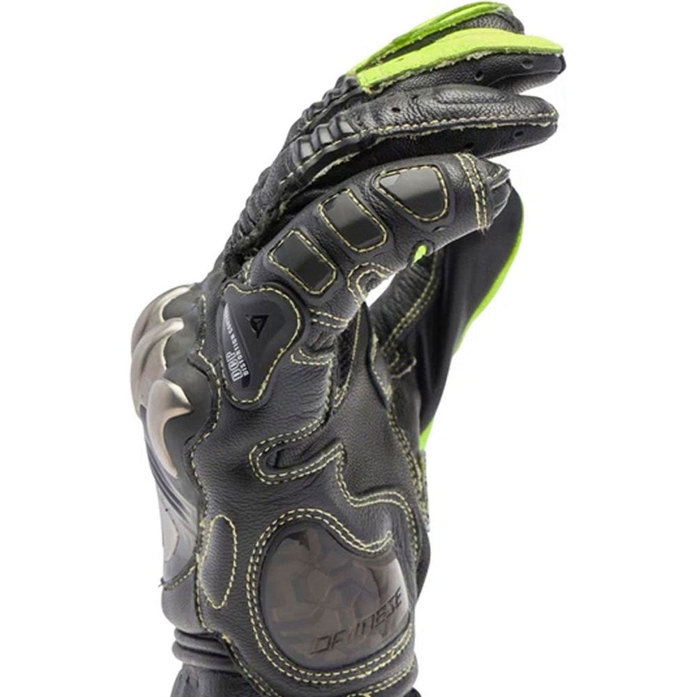 Dainese Full Metal 7 Leather Gloves Black / Fluo Yellow