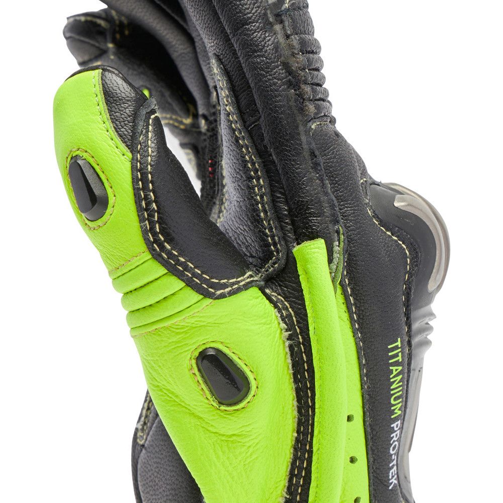 Dainese Full Metal 7 Leather Gloves Black / Fluo Yellow