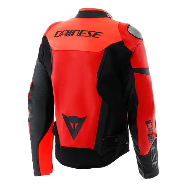 Dainese Iperattiva Leather Jacket Fluo Red / Black FREE UK Delivery, FREE 365 Day Returns | Moto Central