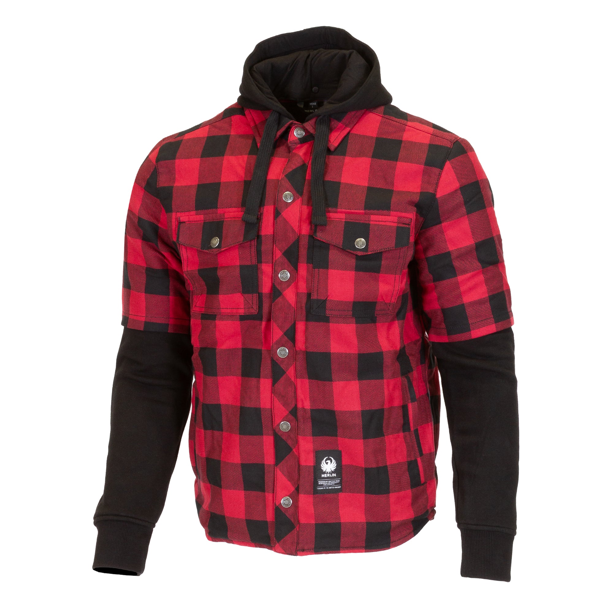 Merlin Deadwood Over Shirt Hoodie Black / Red FREE UK Delivery, FREE 365 Day Returns | Moto Central