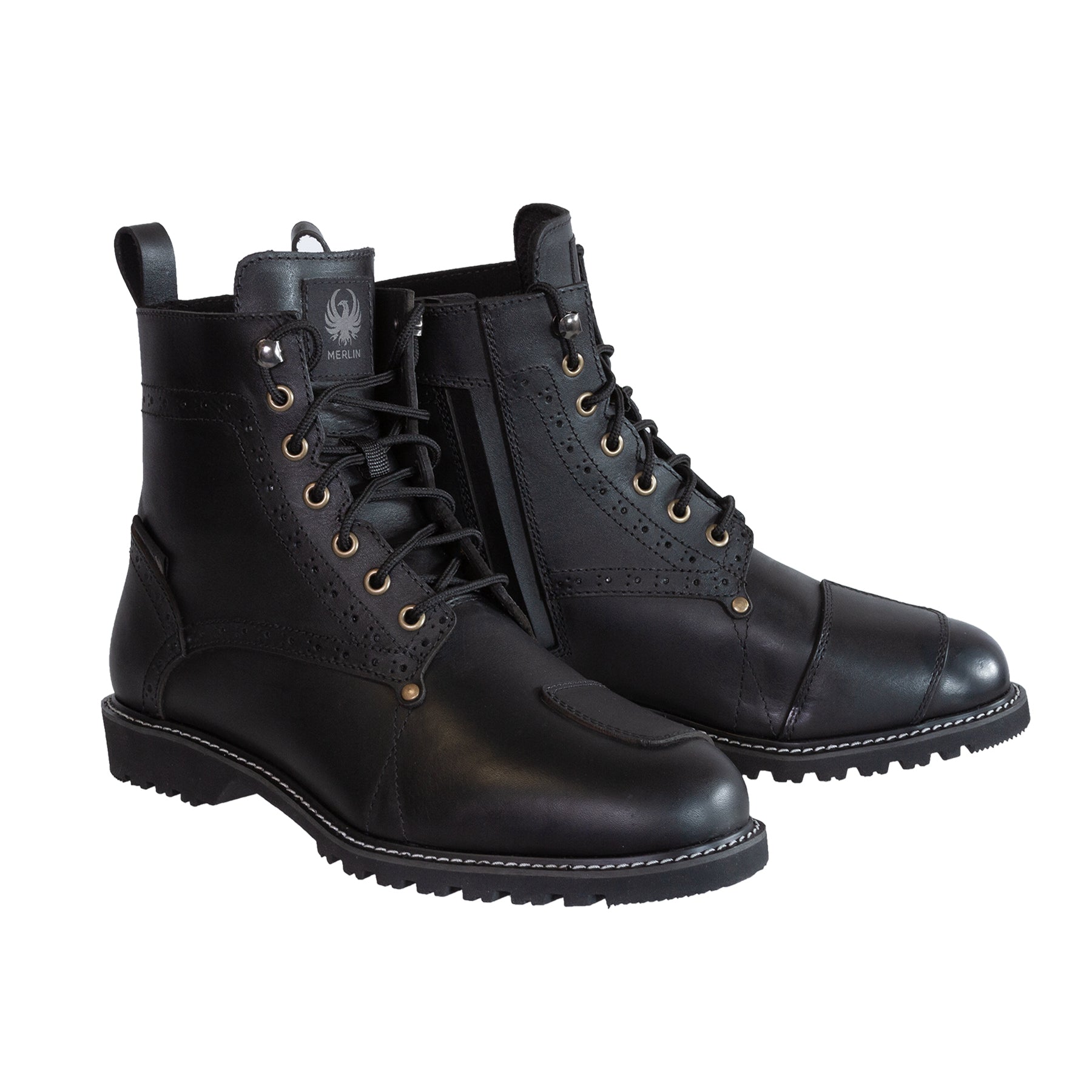 Merlin Derby Brogue D3O Waterproof Boots Black FREE UK Delivery, FREE 365 Day Returns | Moto Central