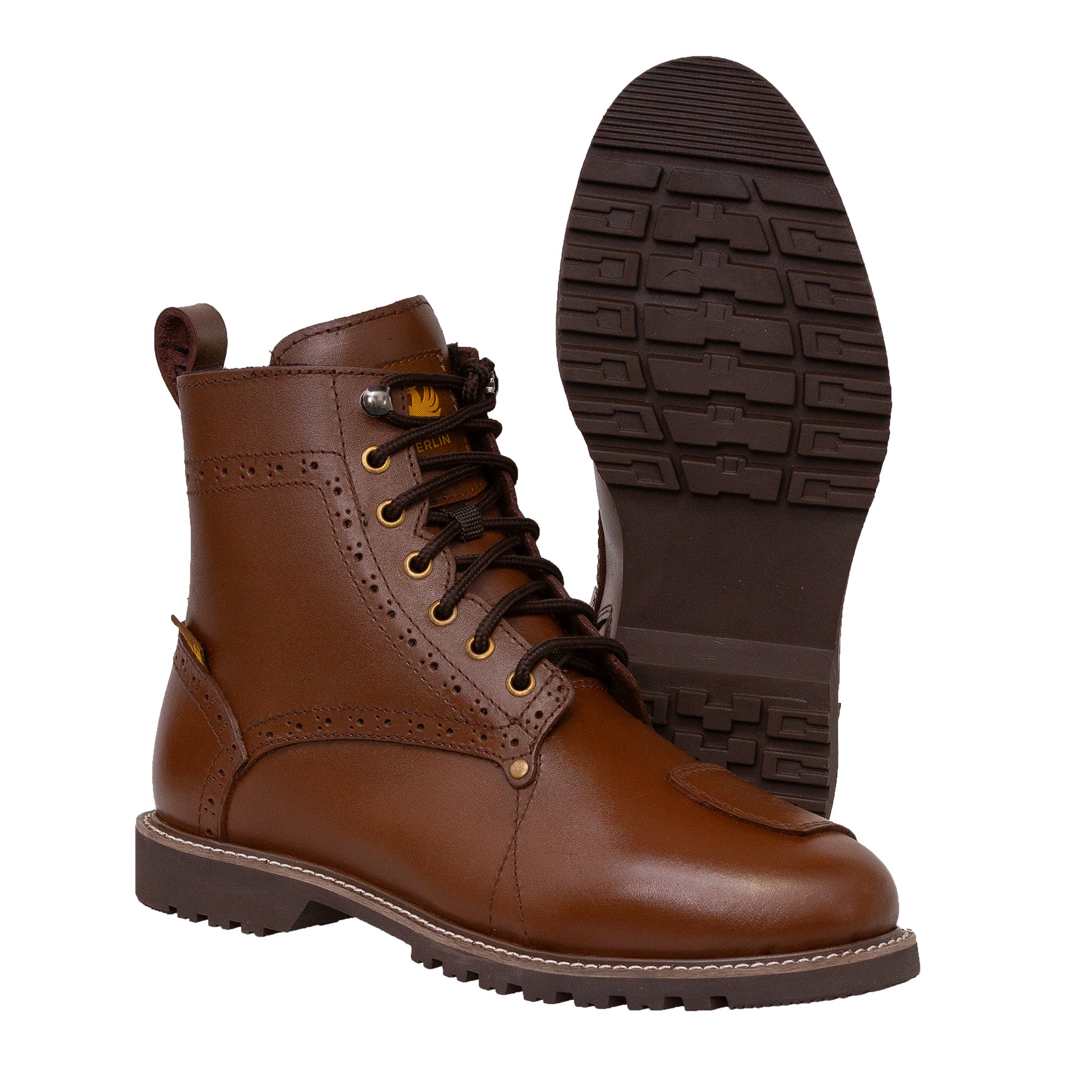 Merlin Derby Brogue D3O Waterproof Boots Brown FREE UK Delivery, FREE 365 Day Returns | Moto Central