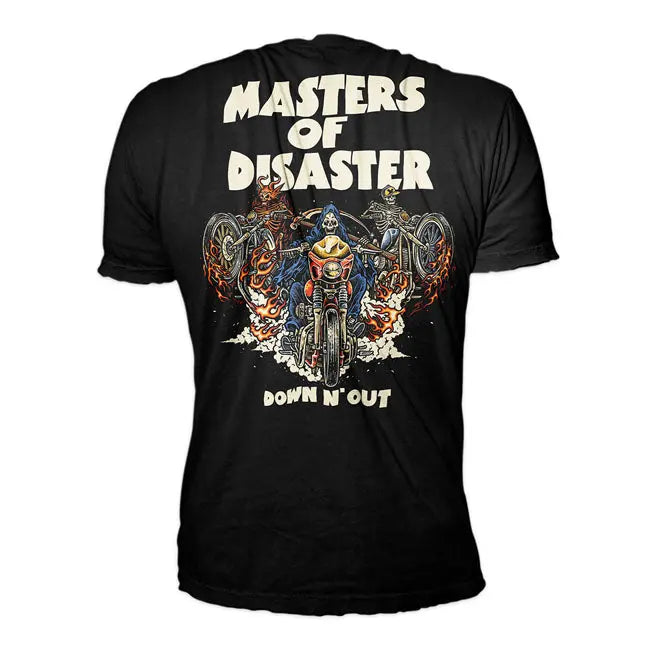 Down-N-Out Master Of Disaster T-Shirt Black - FREE UK Shipping, FREE 365 Day Returns | Moto Central