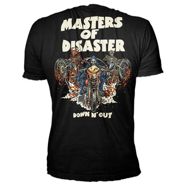Down-N-Out Master Of Disaster T-Shirt Black — graphic rear view