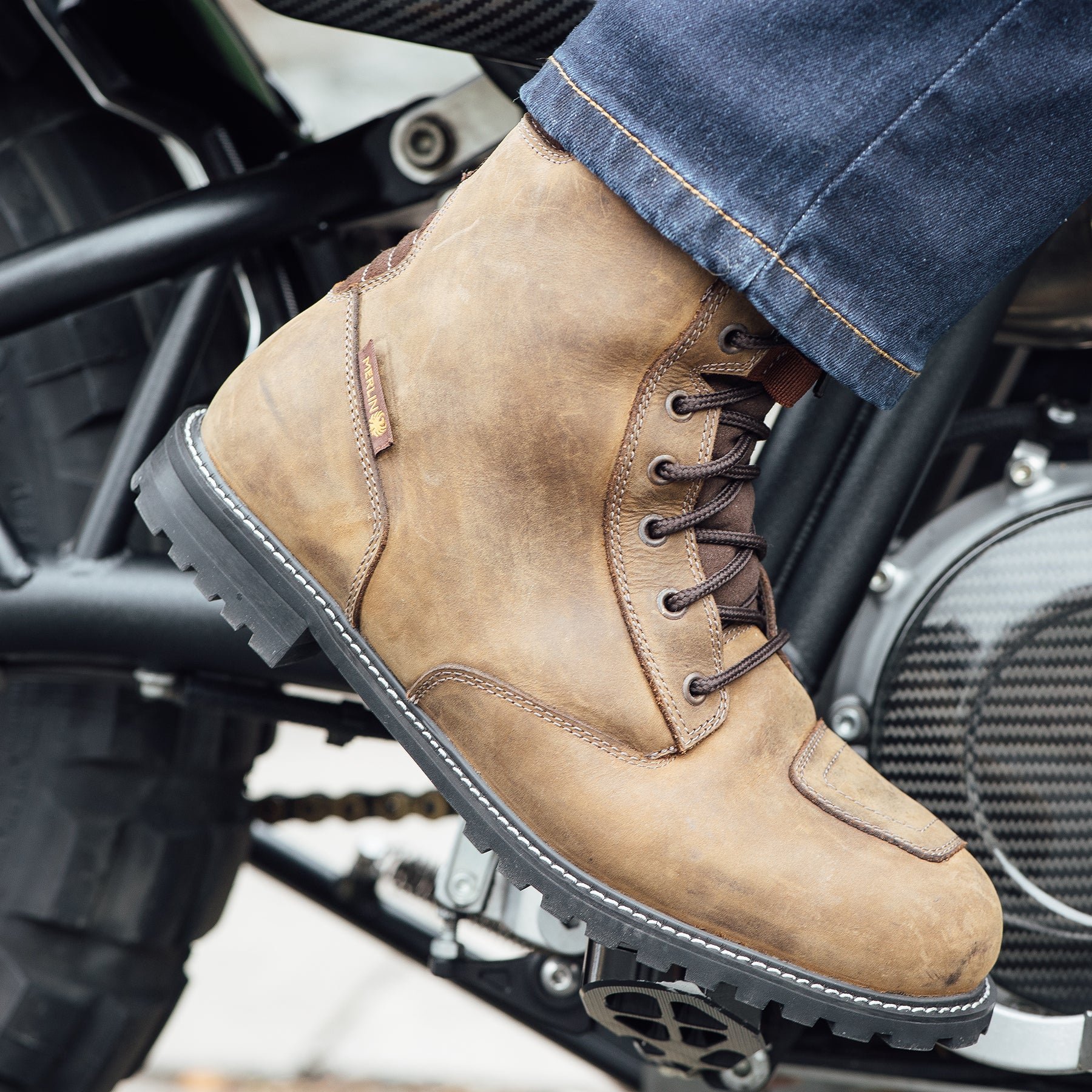 Merlin G24 Drax 2 D3O Boots Brown FREE UK Delivery, FREE 365 Day Returns | Moto Central