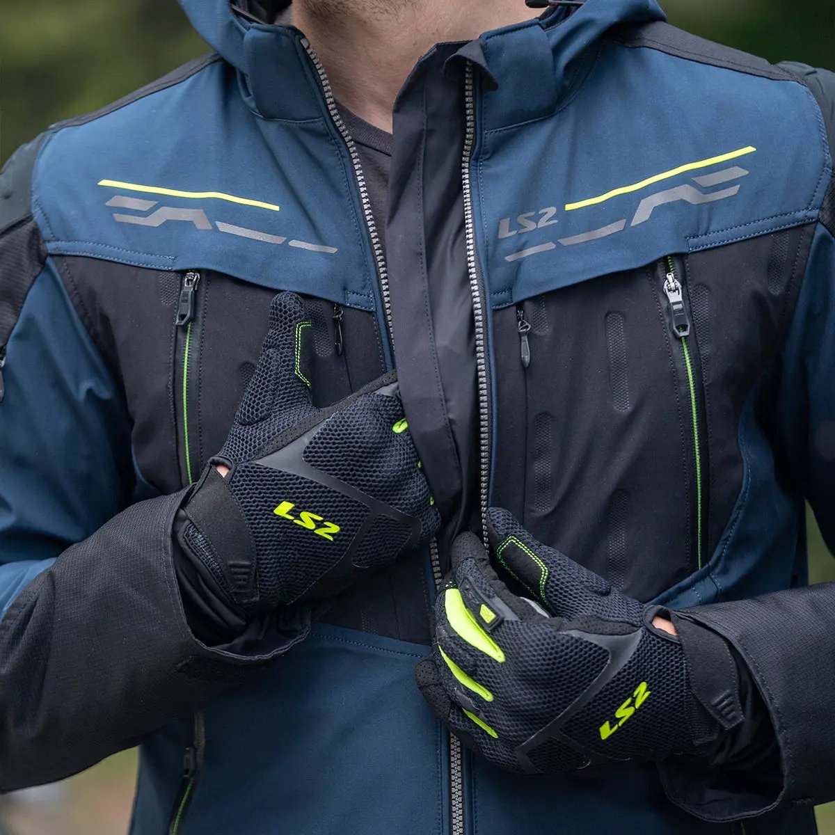 LS2 Zirconium Evo Textile Jacket Blue / Black / Yellow FREE UK Delivery, FREE 365 Day Returns | Moto Central