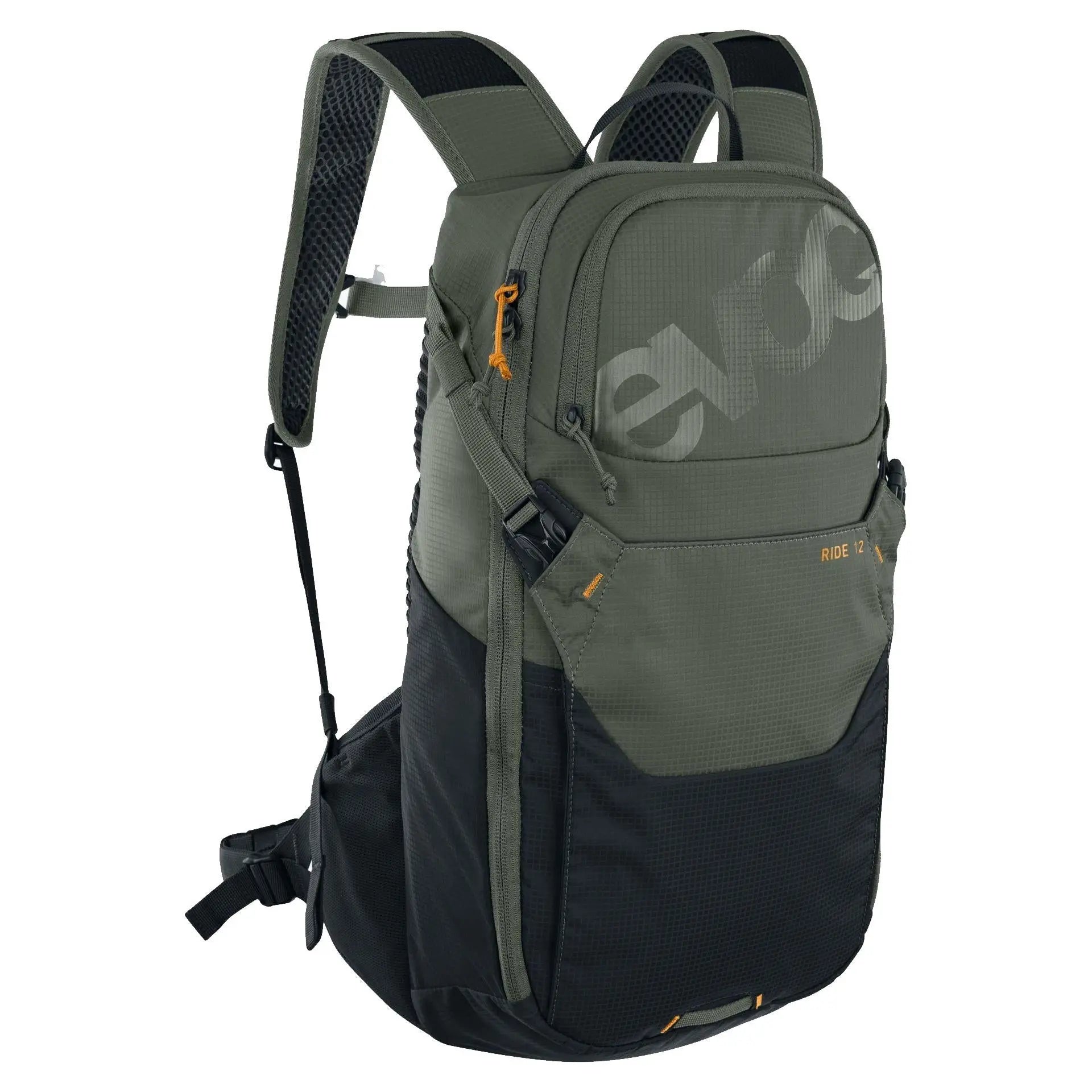 Evoc Ride Performance Backpack 12 L + 2L Bladder Dark Olive / Black - FREE UK Shipping, FREE 365 Day Returns | Moto Central