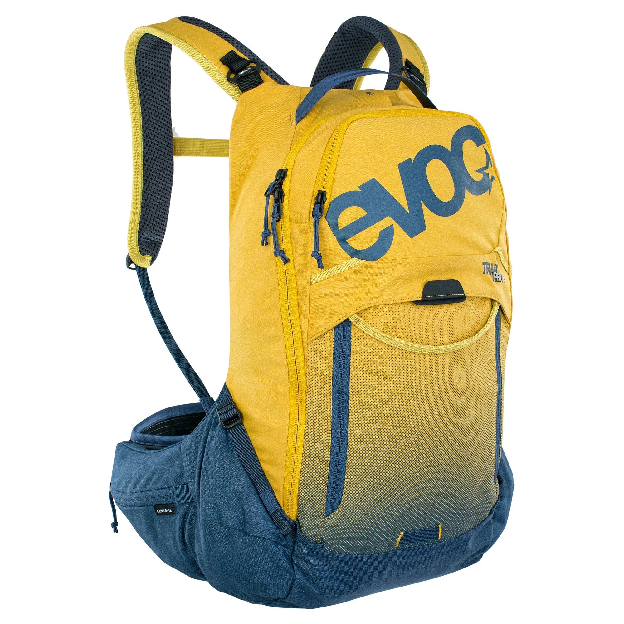 Evoc Trail Pro Protector Backpack Curry / Denim - FREE UK Shipping, FREE 365 Day Returns | Moto Central