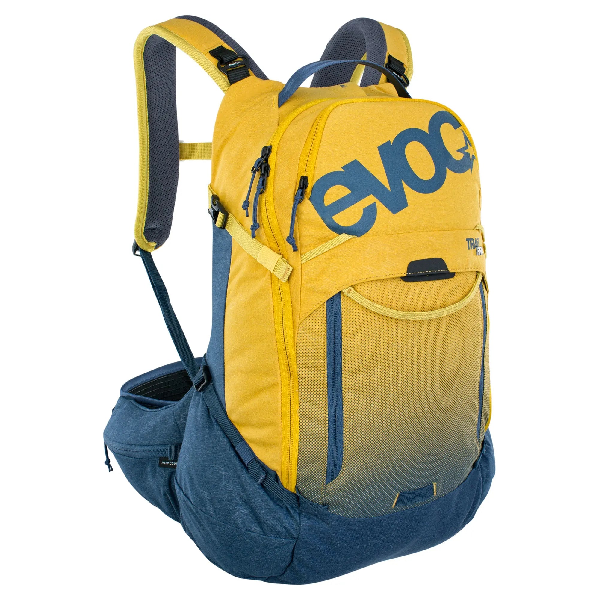 Evoc Trail Pro Protector Backpack Curry / Denim - FREE UK Shipping, FREE 365 Day Returns | Moto Central