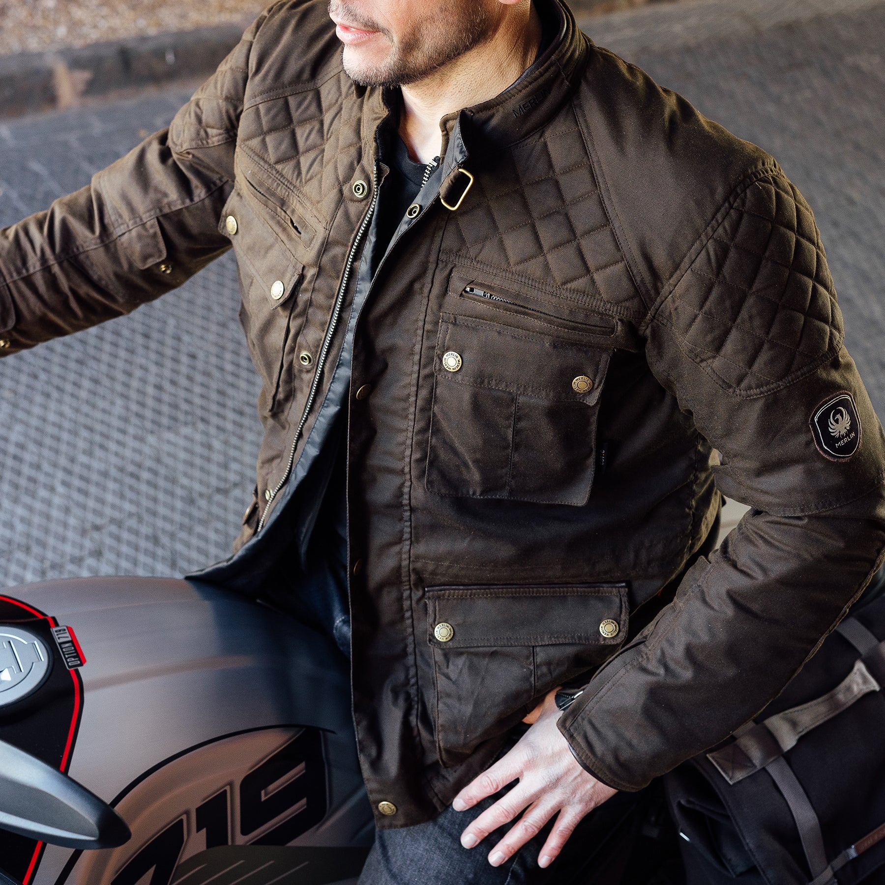 Merlin Edale 2 Cotec Jacket Olive FREE UK Delivery, FREE 365 Day Returns | Moto Central