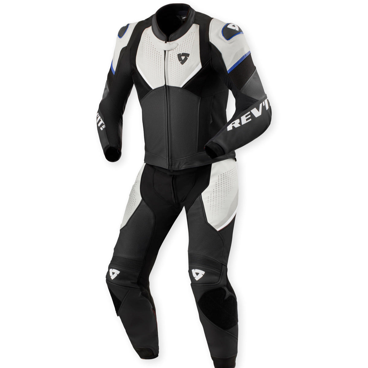 Revit Combi Beta 2 Pieces Leather Suit Black / Light Grey - FREE UK Shipping, FREE 365 Day Returns | Moto Central