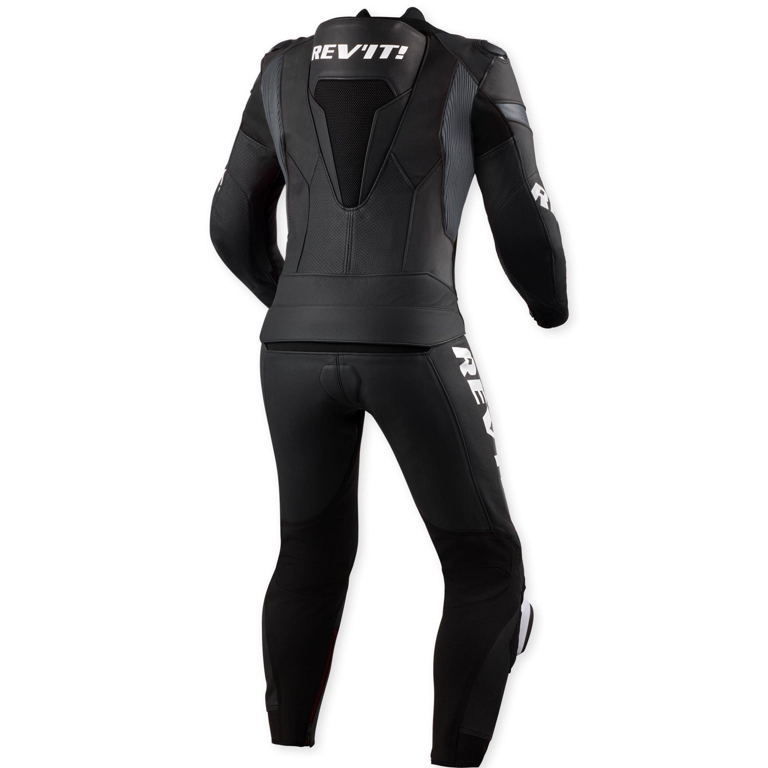 Revit Argon 3 Combi Two Piece Leather Suit Black / White back view