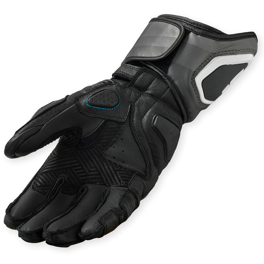 Revit Quantum 3 Leather / Textile Gloves Black / White – single glove view