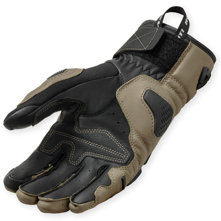Revit Sand 5 Leather Gloves Sand / Black motorcycle glove, palm view