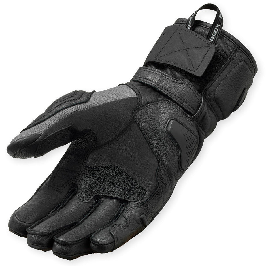 Revit Sand 5 H2O Leather Gloves Black motorcycle glove, palm view