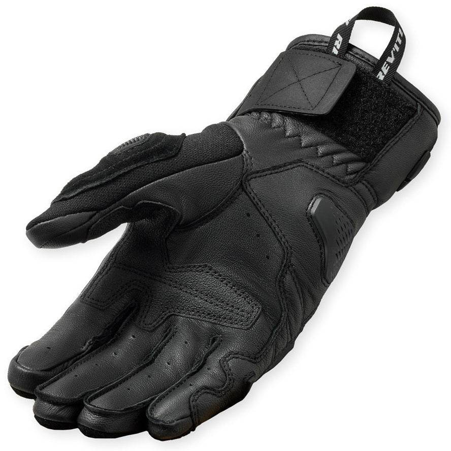 Revit Sand 5 Ladies Leather Gloves Black motorcycle glove, palm view