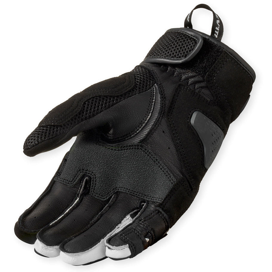 Revit Blaze Leather Gloves Black / White – single glove view