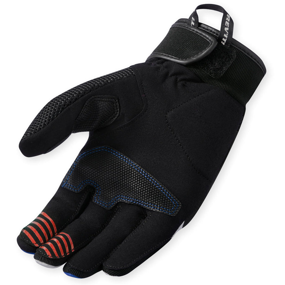 Revit Surge Textile Gloves Black / Blue motorcycle glove, palm view