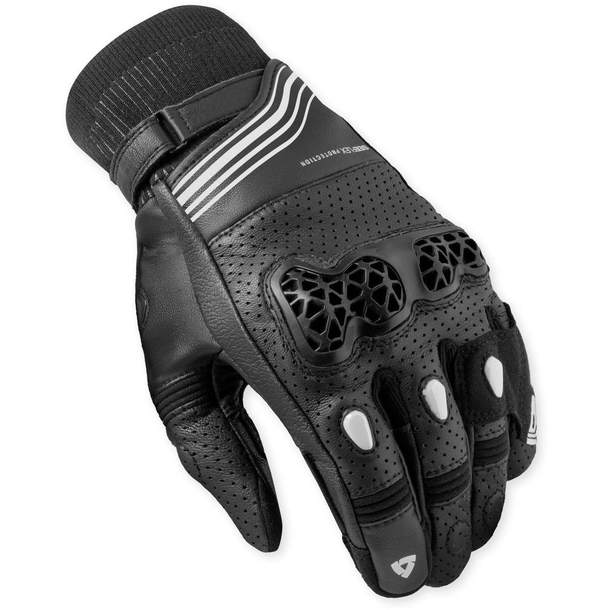 Revit Positron Gloves Black / White back-of-hand view