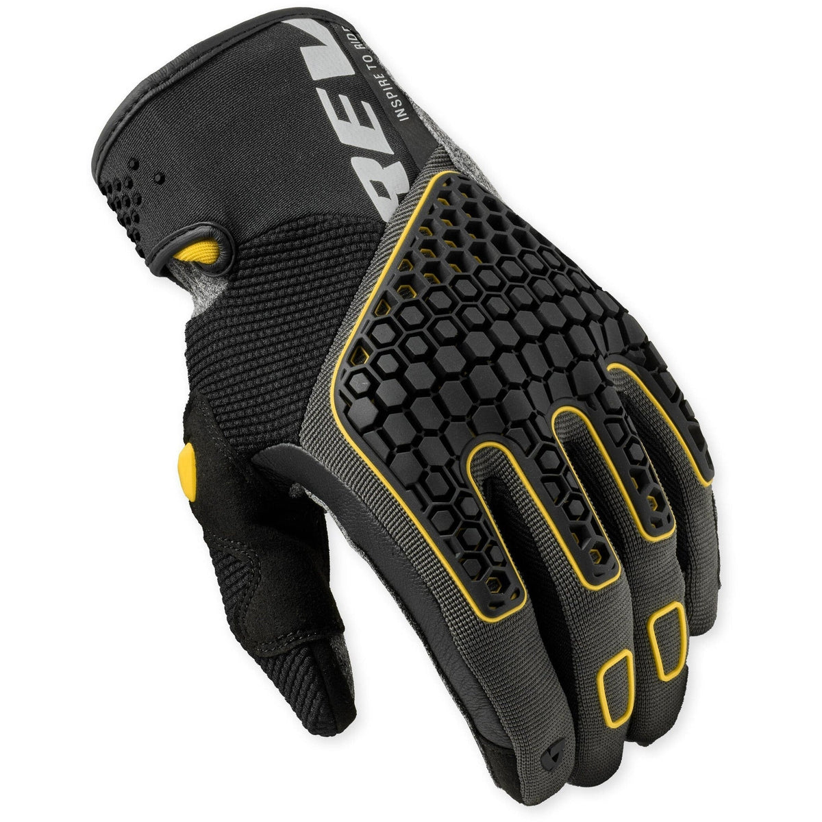 Revit Mangrove 2 Gloves Black / Ocher Yellow back view