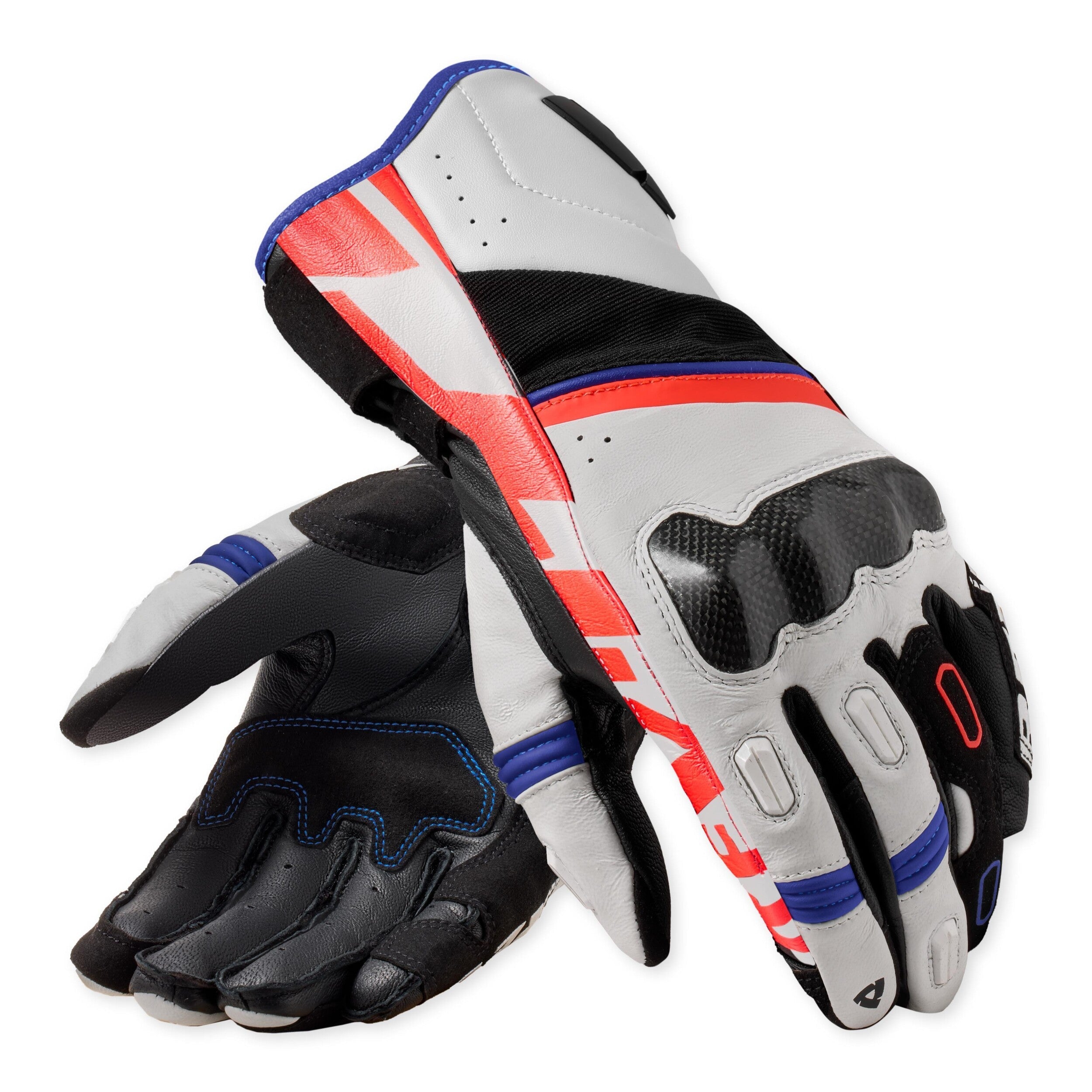 Revit RSR 5 Gloves White / Blue front view
