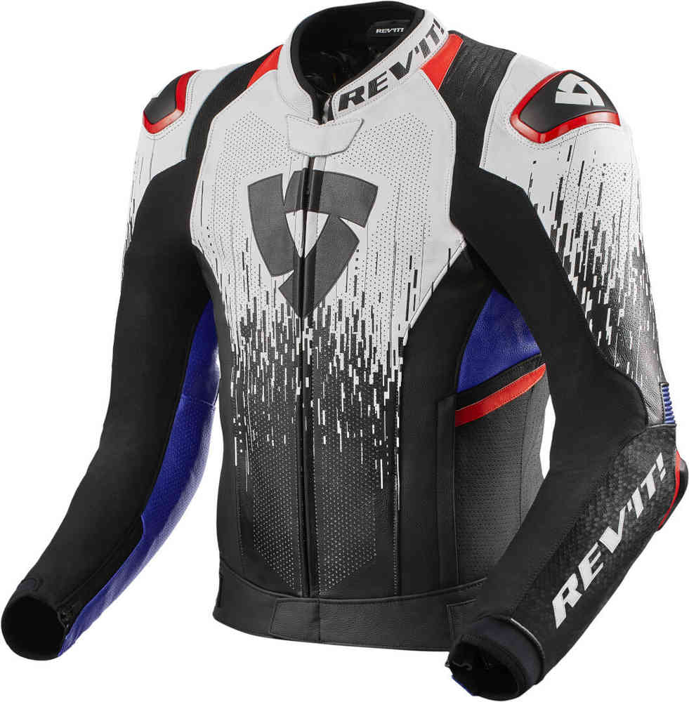 Revit Quantum 2 Pro Air Leather Jacket White / Blue / Black - FREE UK Shipping, FREE 365 Day Returns | Moto Central