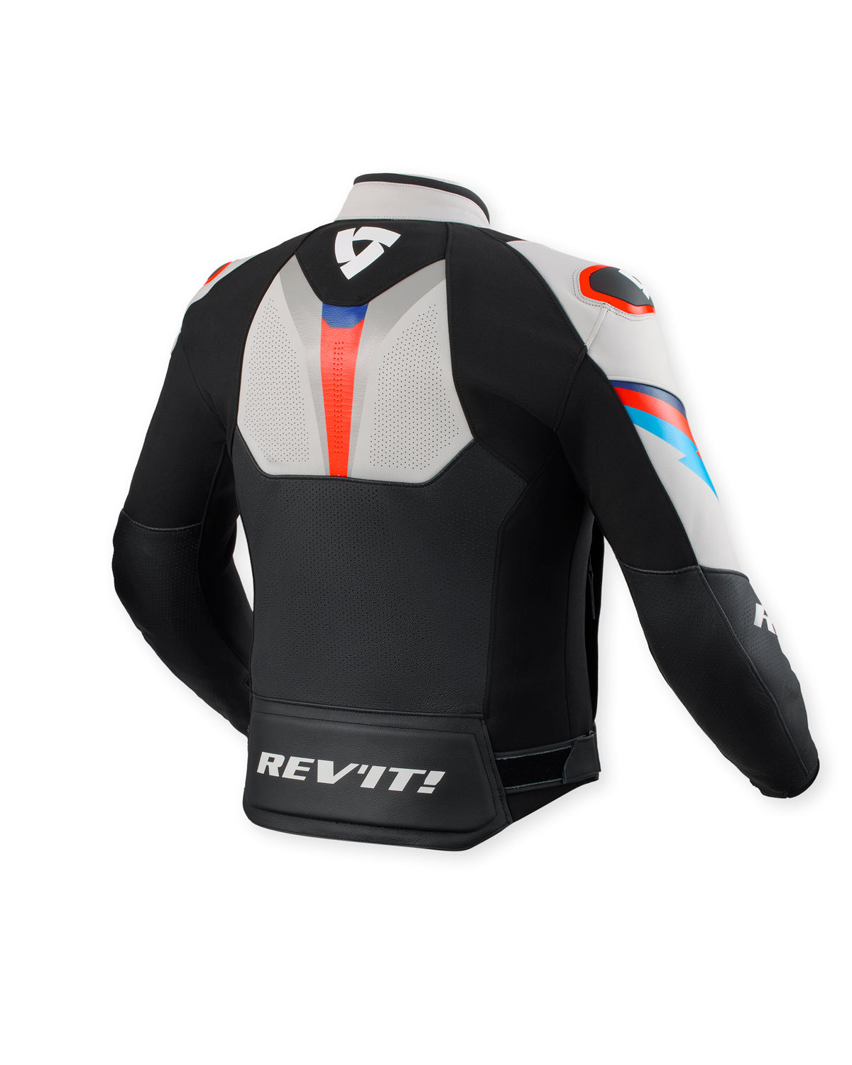 Revit Quantum 3 Leather Jacket Black / Light Grey FREE UK Delivery, FREE 365 Day Returns - Moto Central