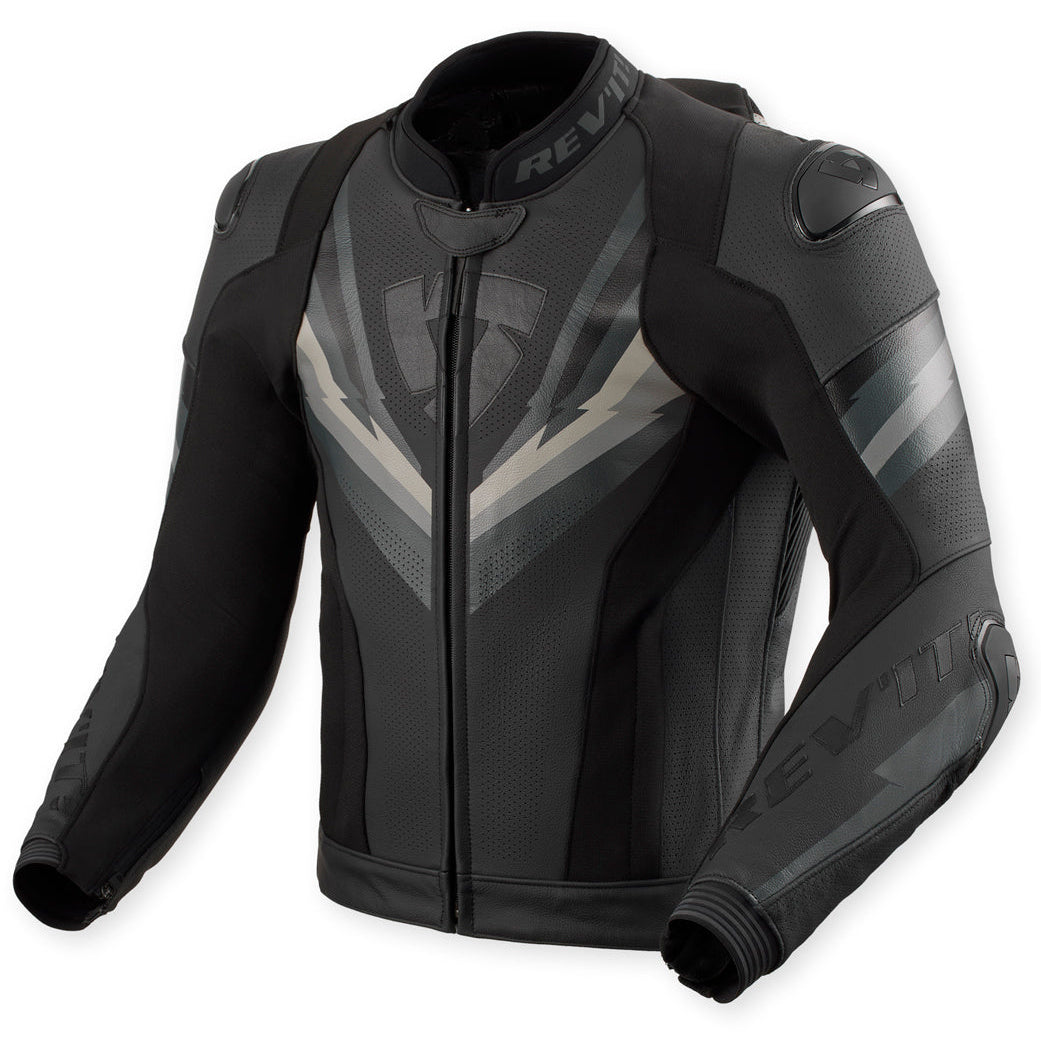 Revit Quantum 3 Pro Leather Jacket Black / Anthracite – front view