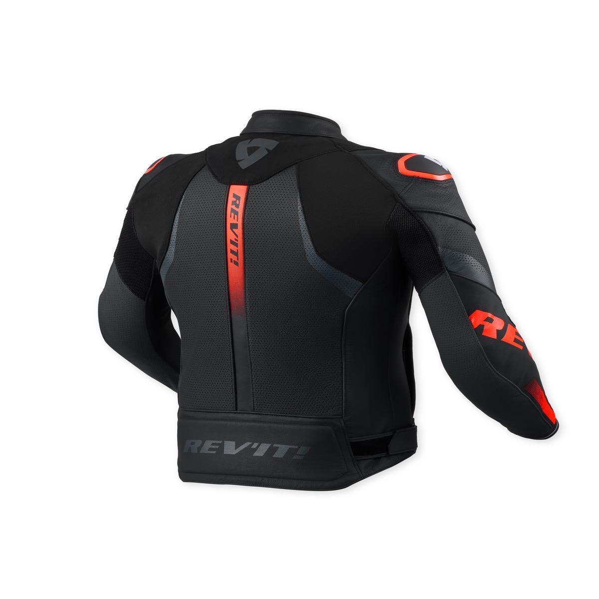 Revit Hyperspeed 3 Air Leather Jacket Black / Neon Red FREE UK Delivery, FREE 365 Day Returns | Moto Central