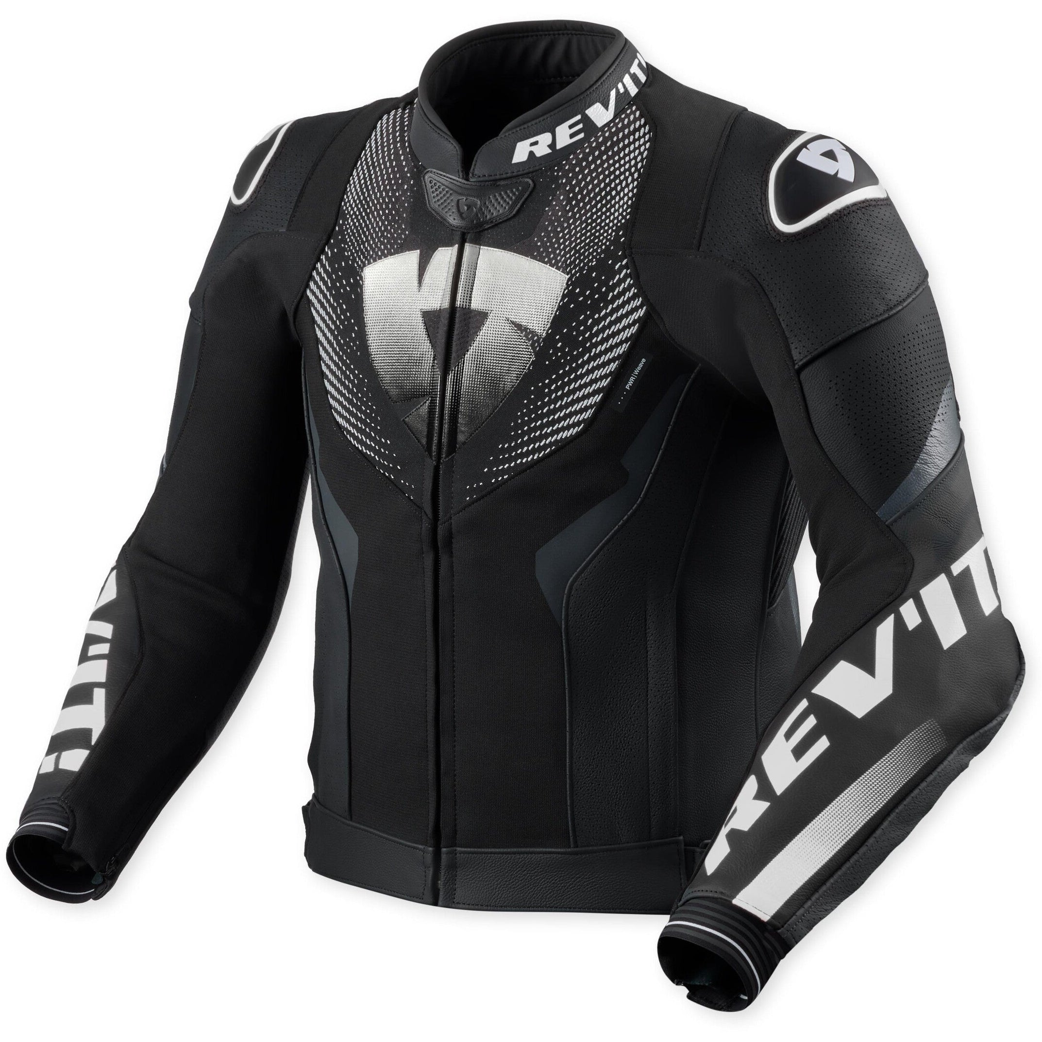 Revit Hyperspeed 3 Air Leather Jacket Black / White front view