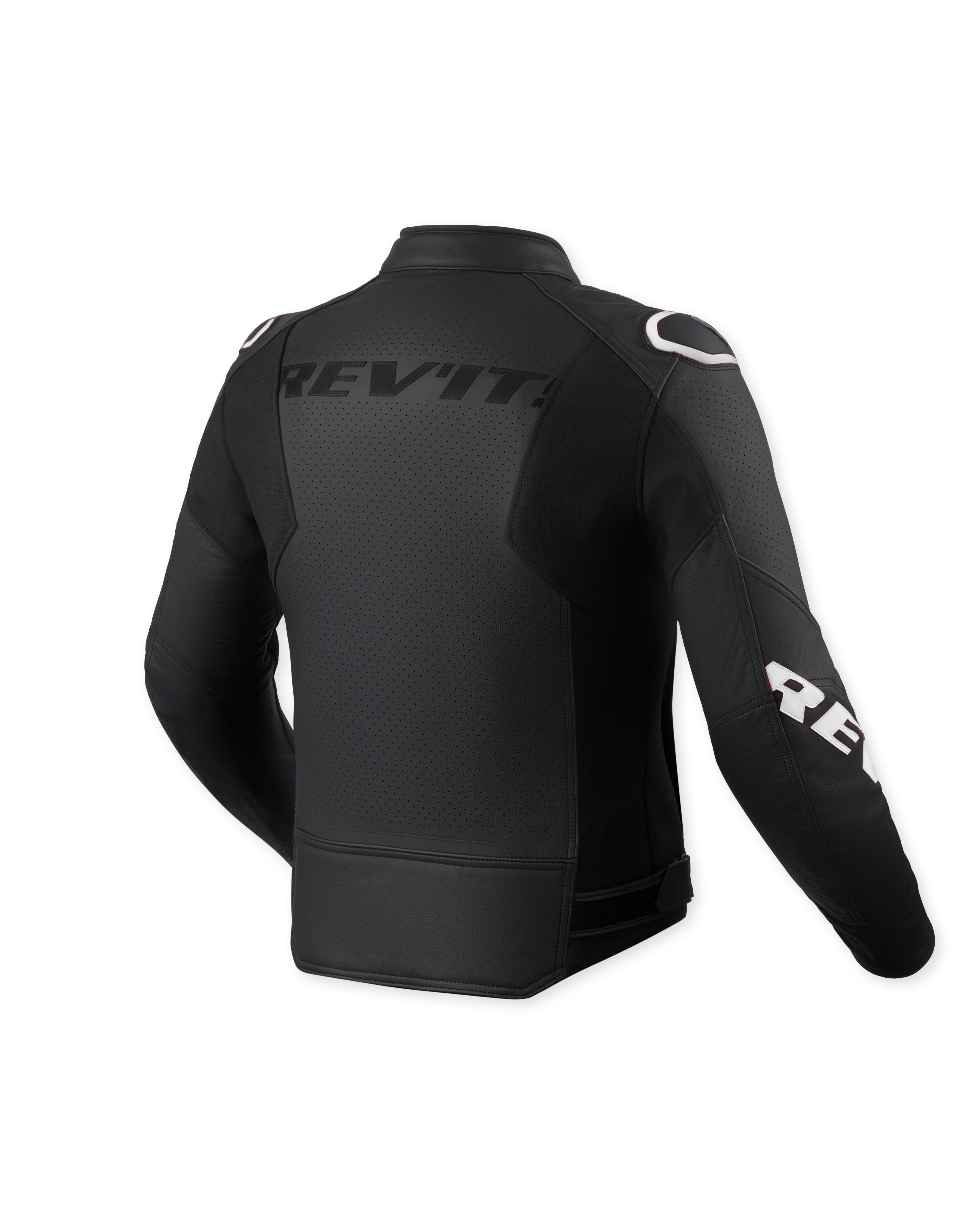 Revit Quadratic Leather Jacket Black / White FREE UK Delivery, FREE 365 Day Returns | Moto Central