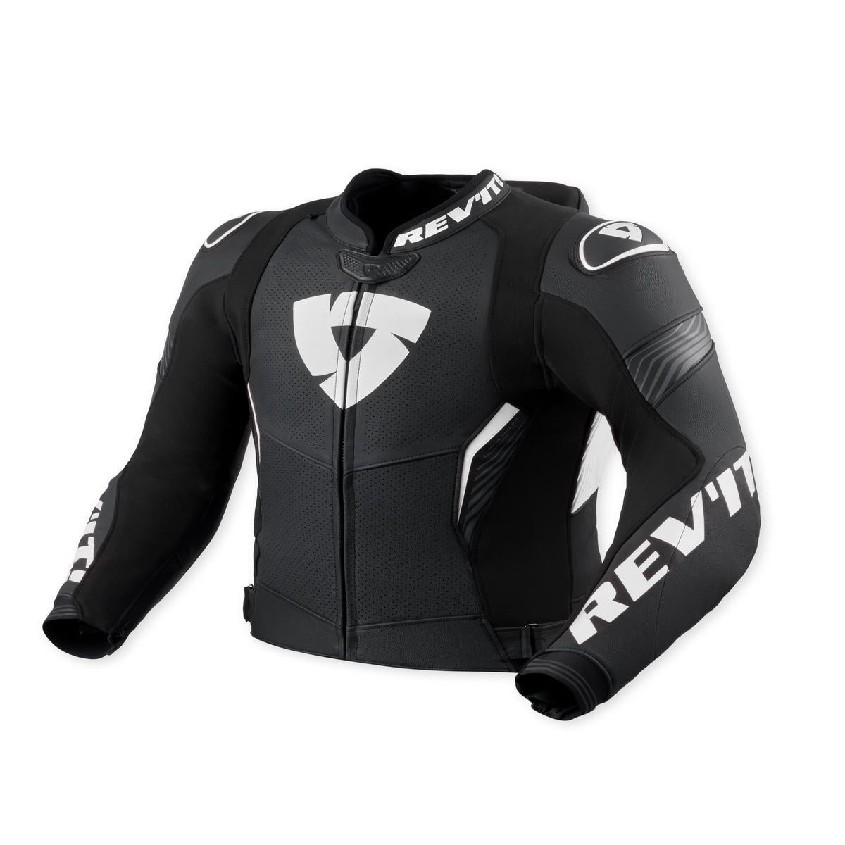 Revit Argon 3 Pro Leather Jacket Black / White FREE UK Delivery, FREE 365 Day Returns | Moto Central