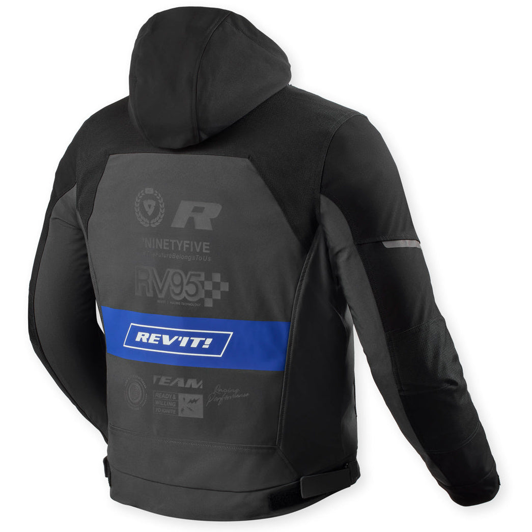Revit Haste H2O Textile Jacket Black / Blue – rear view