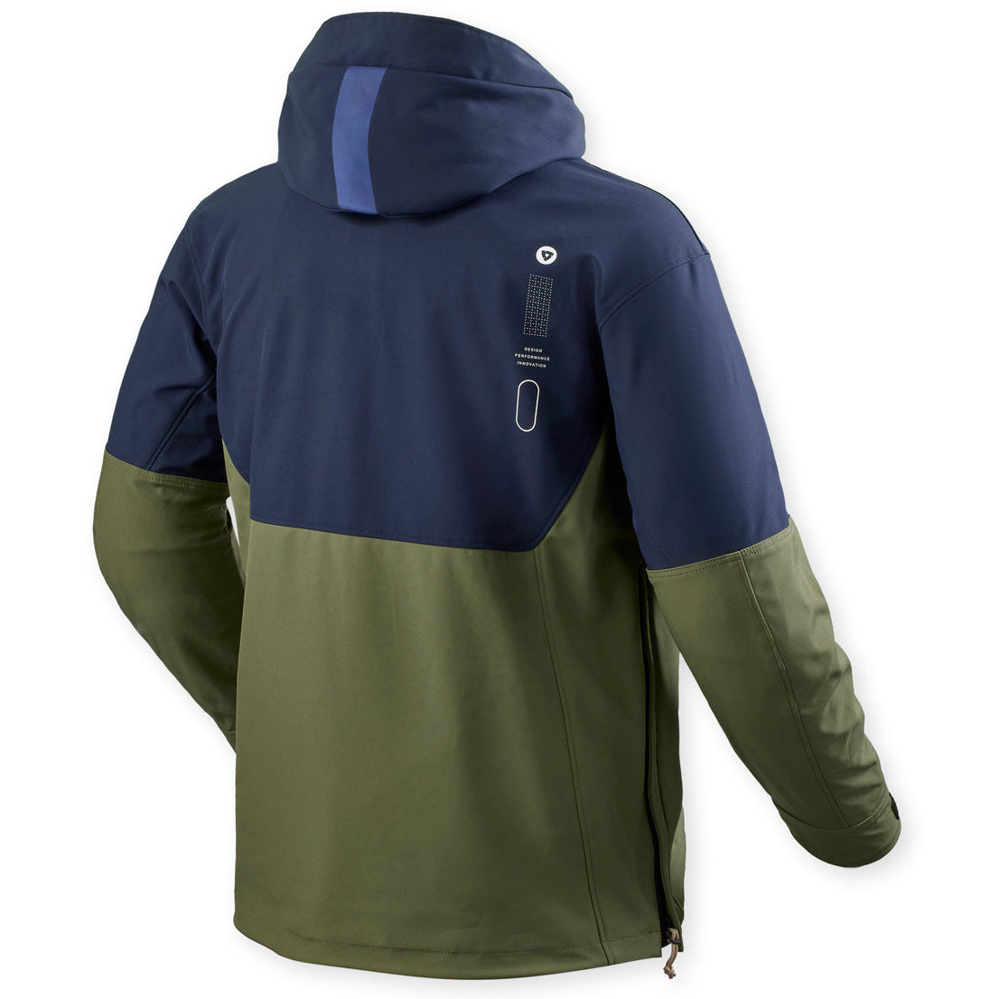 Revit Smock Photon Rain Over Jacket Dark Blue / Green, rear view
